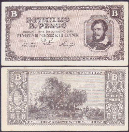 1946 Hungary 1 Million B Pengo L001807